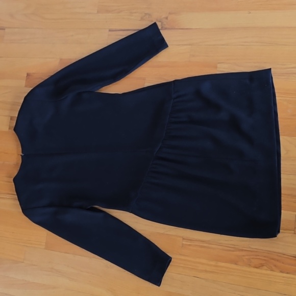 Black Liz Claiborne Asymmetrical Waist Dress- 8 - Picture 4 of 5